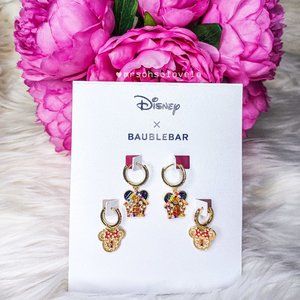 DISNEY X BAUBLEBAR Mickey and Minnie Mouse Christmas Gingerbread House Earrings